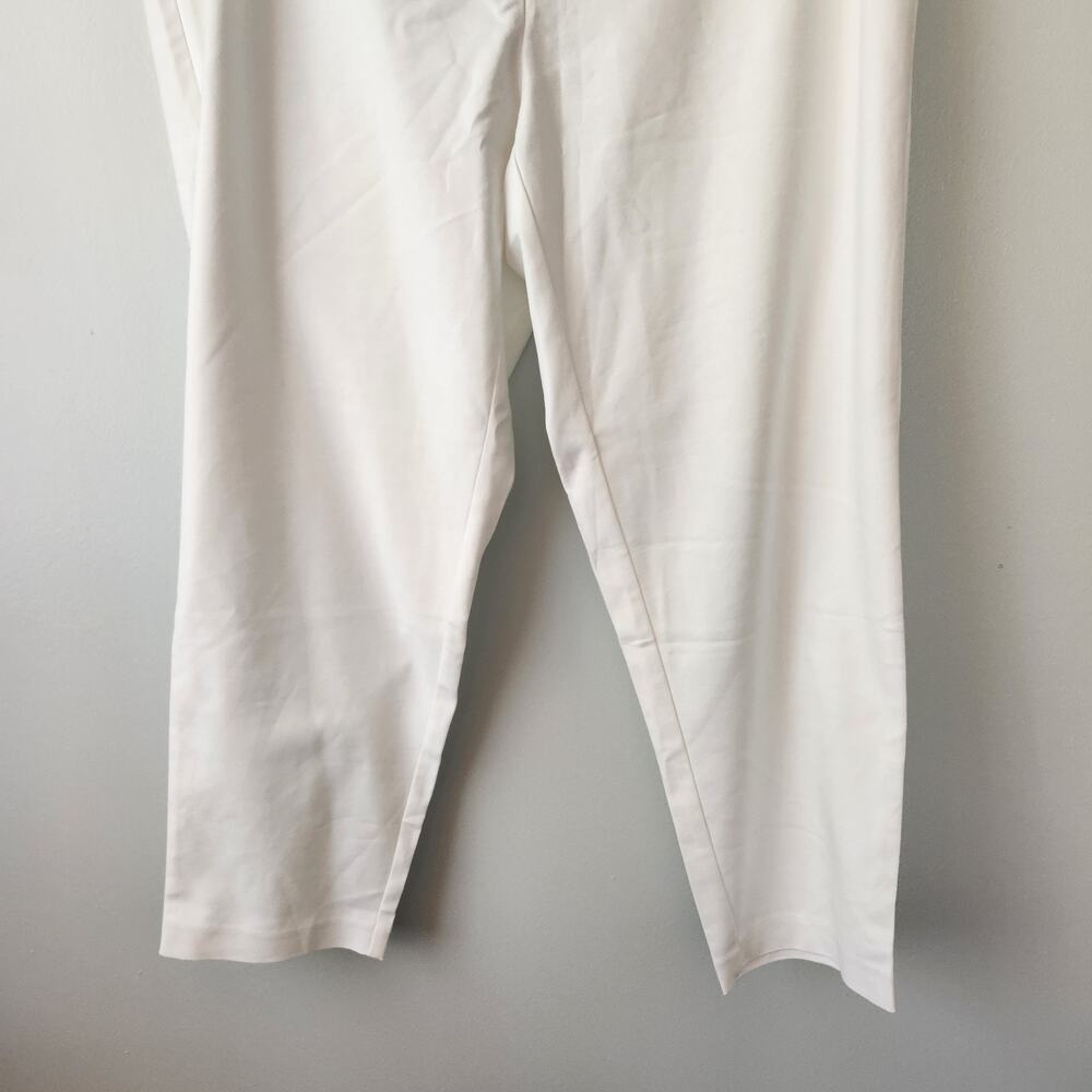 J. Jill Pants Women's 20W White Cotton Blend Coastal Chic Resort Wear Straight - Picture 3 of 16